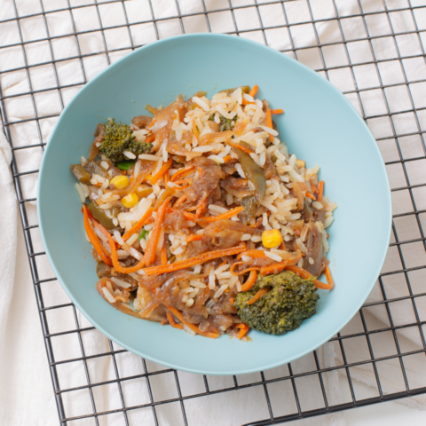 Wok de vegetales · 4 porciones
